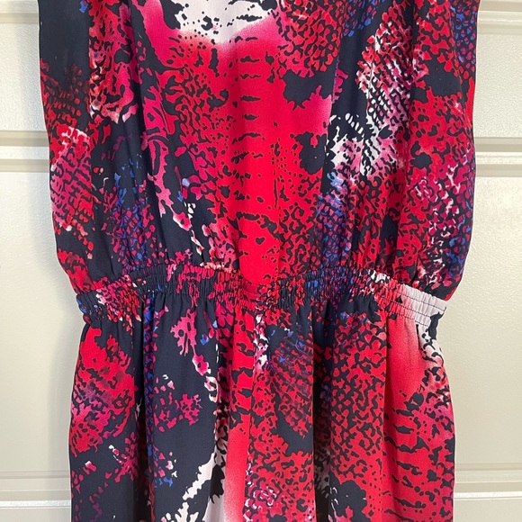 AQUA Bloomingdale’s Excl. Multi-Colored Scale-Print Sleeveless Jumpsuit - Sz S - Picture 8 of 10